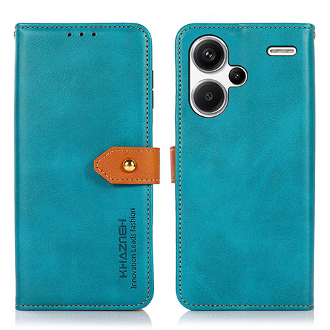 Coque Portefeuille Livre Cuir Etui Clapet N07P pour Xiaomi Redmi Note 13 Pro+ Plus 5G Cyan