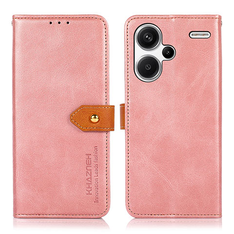 Coque Portefeuille Livre Cuir Etui Clapet N07P pour Xiaomi Redmi Note 13 Pro+ Plus 5G Rose