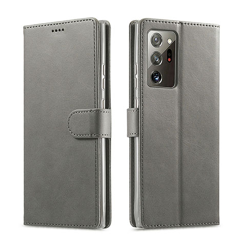 Coque Portefeuille Livre Cuir Etui Clapet N08 pour Samsung Galaxy Note 20 Ultra 5G Gris