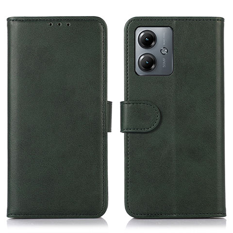 Coque Portefeuille Livre Cuir Etui Clapet N08P pour Motorola Moto G14 Vert