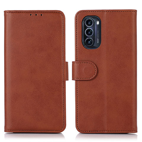 Coque Portefeuille Livre Cuir Etui Clapet N08P pour Motorola Moto G52j 5G Marron