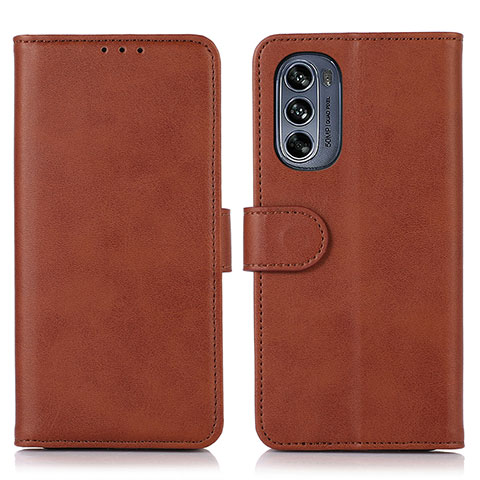 Coque Portefeuille Livre Cuir Etui Clapet N08P pour Motorola Moto G62 5G Marron