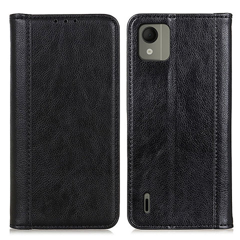 Coque Portefeuille Livre Cuir Etui Clapet N08P pour Nokia C110 Noir