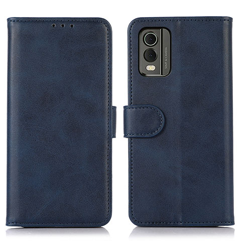 Coque Portefeuille Livre Cuir Etui Clapet N08P pour Nokia C210 Bleu