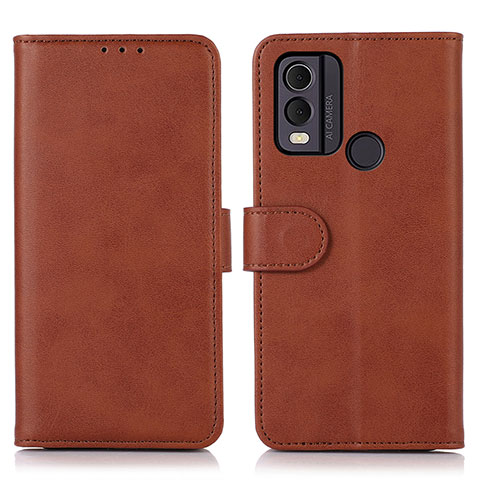 Coque Portefeuille Livre Cuir Etui Clapet N08P pour Nokia C22 Marron