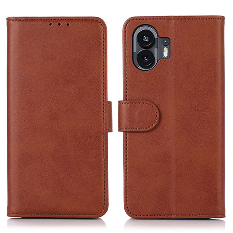 Coque Portefeuille Livre Cuir Etui Clapet N08P pour Nothing Phone 2 Marron