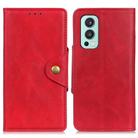 Coque Portefeuille Livre Cuir Etui Clapet N08P pour OnePlus Nord 2 5G Rouge