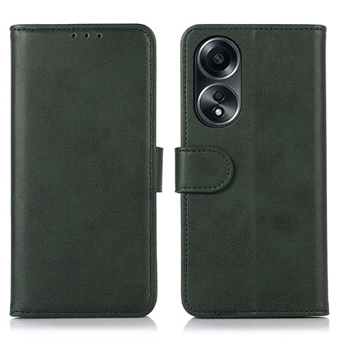 Coque Portefeuille Livre Cuir Etui Clapet N08P pour Oppo A58 4G Vert