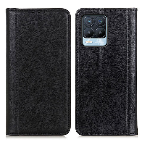 Coque Portefeuille Livre Cuir Etui Clapet N08P pour Realme 8 4G Noir