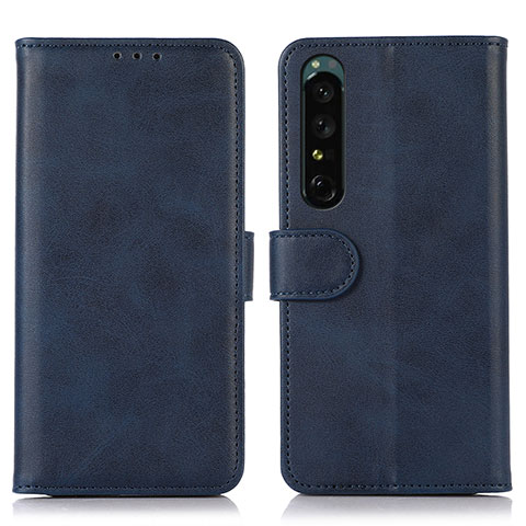 Coque Portefeuille Livre Cuir Etui Clapet N08P pour Sony Xperia 1 IV Bleu