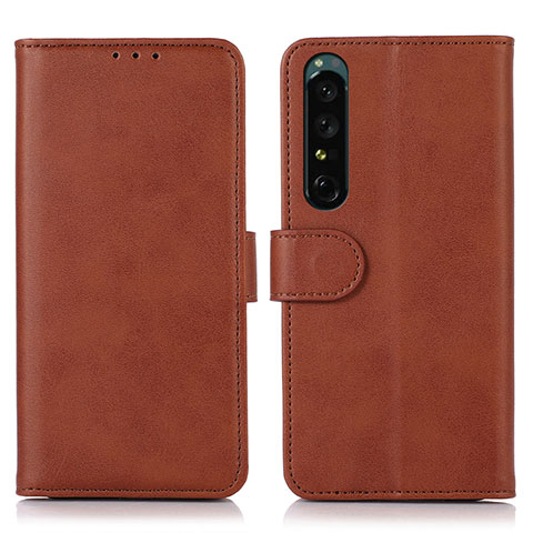 Coque Portefeuille Livre Cuir Etui Clapet N08P pour Sony Xperia 1 IV Marron