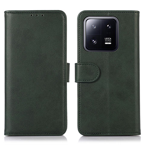 Coque Portefeuille Livre Cuir Etui Clapet N08P pour Xiaomi Mi 13 5G Vert