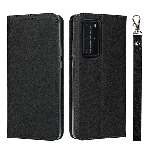 Coque Portefeuille Livre Cuir Etui Clapet N12 pour Huawei P40 Pro Noir