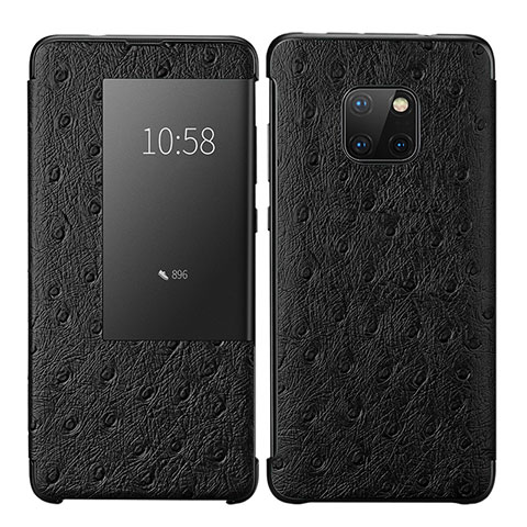 Coque Portefeuille Livre Cuir Etui Clapet P02 pour Huawei Mate 20 Pro Noir