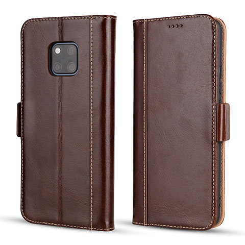 Coque Portefeuille Livre Cuir Etui Clapet P03 pour Huawei Mate 20 Pro Marron