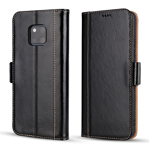 Coque Portefeuille Livre Cuir Etui Clapet P03 pour Huawei Mate 20 Pro Noir