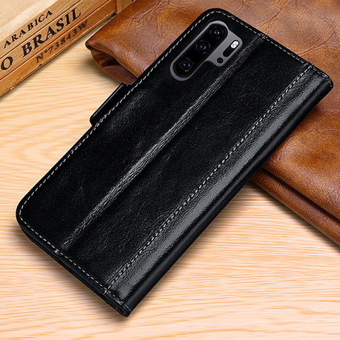 Coque Portefeuille Livre Cuir Etui Clapet P03 pour Huawei P30 Pro New Edition Noir