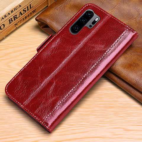 Coque Portefeuille Livre Cuir Etui Clapet P03 pour Huawei P30 Pro New Edition Rouge