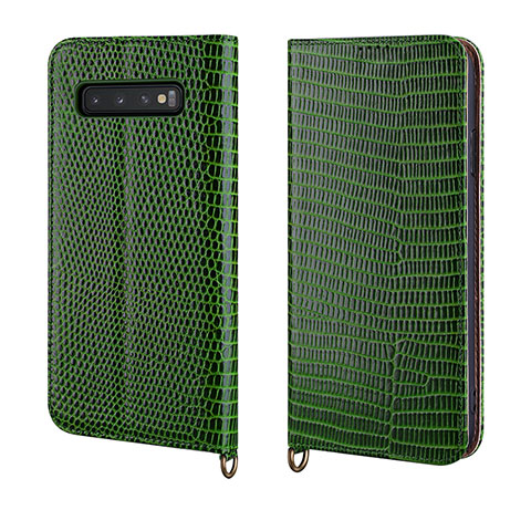 Coque Portefeuille Livre Cuir Etui Clapet P04 pour Samsung Galaxy S10 5G Vert