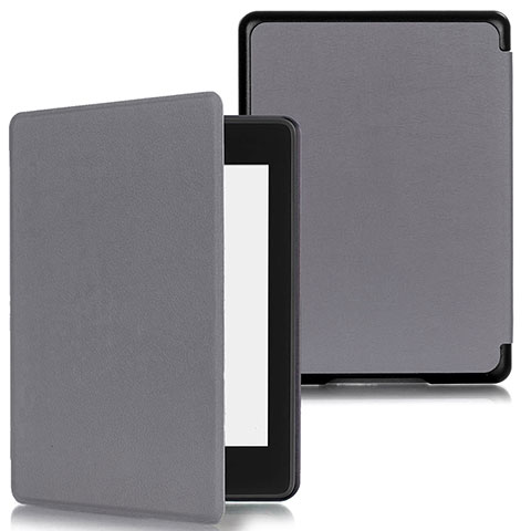 Coque Portefeuille Livre Cuir Etui Clapet pour Amazon Kindle Paperwhite 6 inch Gris