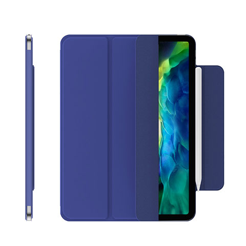 Coque Portefeuille Livre Cuir Etui Clapet pour Apple iPad Pro 11 (2020) Bleu