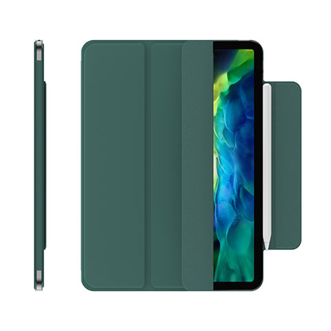 Coque Portefeuille Livre Cuir Etui Clapet pour Apple iPad Pro 11 (2021) Vert