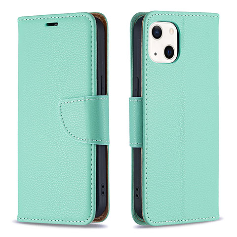 Coque Portefeuille Livre Cuir Etui Clapet pour Apple iPhone 13 Cyan