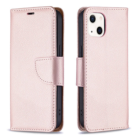 Coque Portefeuille Livre Cuir Etui Clapet pour Apple iPhone 13 Or Rose