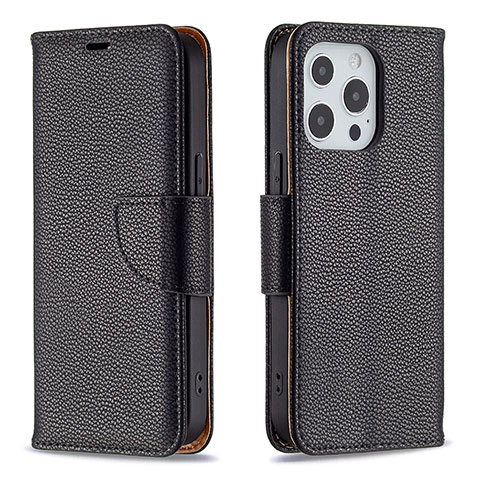 Coque Portefeuille Livre Cuir Etui Clapet pour Apple iPhone 13 Pro Max Noir