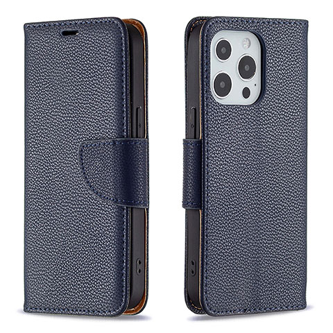 Coque Portefeuille Livre Cuir Etui Clapet pour Apple iPhone 14 Pro Bleu Royal