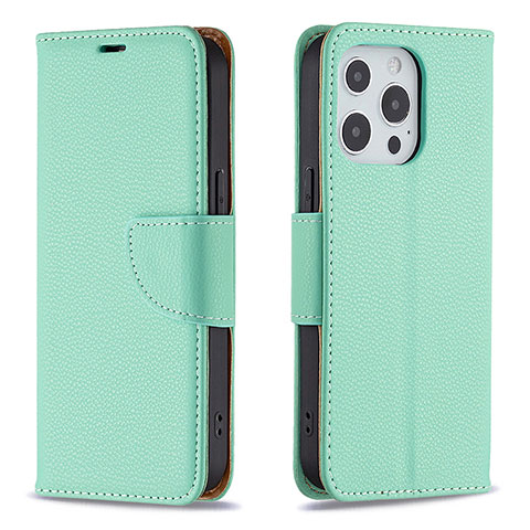 Coque Portefeuille Livre Cuir Etui Clapet pour Apple iPhone 14 Pro Max Cyan