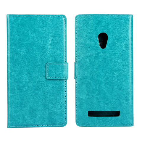 Coque Portefeuille Livre Cuir Etui Clapet pour Asus Zenfone 5 Cyan