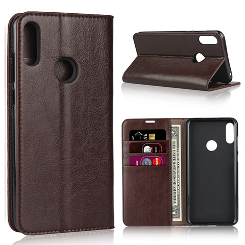 Coque Portefeuille Livre Cuir Etui Clapet pour Asus Zenfone Max Pro M2 ZB631KL Marron