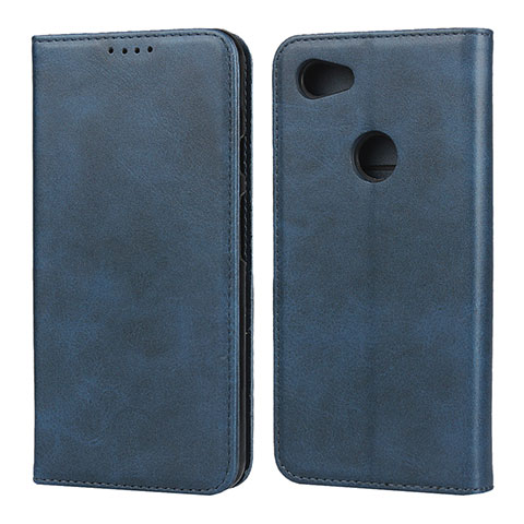 Coque Portefeuille Livre Cuir Etui Clapet pour Google Pixel 3a Bleu