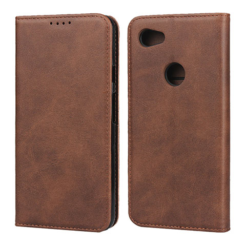 Coque Portefeuille Livre Cuir Etui Clapet pour Google Pixel 3a Marron