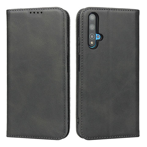 Coque Portefeuille Livre Cuir Etui Clapet pour Huawei Honor 20 Noir