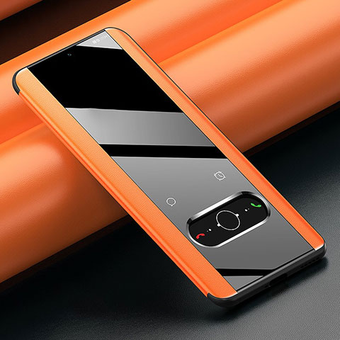 Coque Portefeuille Livre Cuir Etui Clapet pour Huawei Honor 60 5G Orange