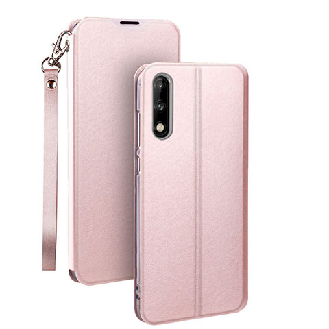 Coque Portefeuille Livre Cuir Etui Clapet pour Huawei Honor 9X Or Rose