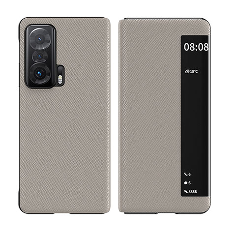 Coque Portefeuille Livre Cuir Etui Clapet pour Huawei Honor Magic V 5G Gris