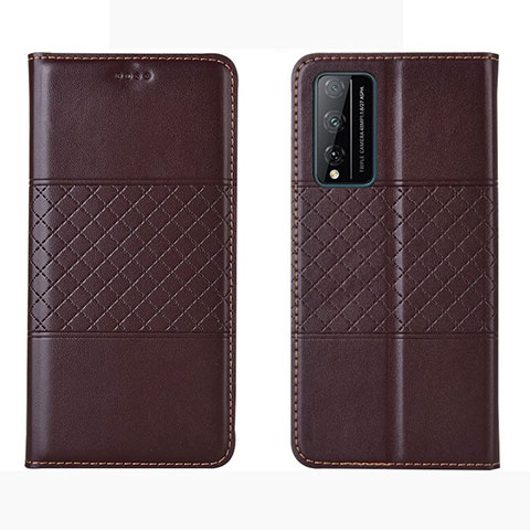 Coque Portefeuille Livre Cuir Etui Clapet pour Huawei Honor Play4T Pro Marron