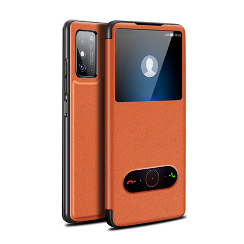 Coque Portefeuille Livre Cuir Etui Clapet pour Huawei Honor X10 Max 5G Orange