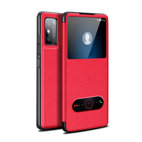 Coque Portefeuille Livre Cuir Etui Clapet pour Huawei Honor X10 Max 5G Rouge