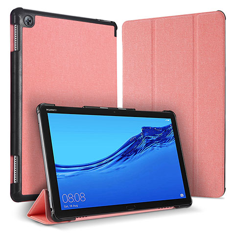 Coque Portefeuille Livre Cuir Etui Clapet pour Huawei MediaPad M5 Lite 10.1 Rose