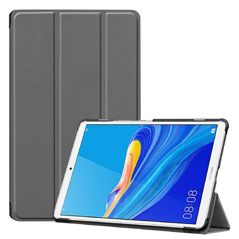 Coque Portefeuille Livre Cuir Etui Clapet pour Huawei MediaPad M6 8.4 Gris