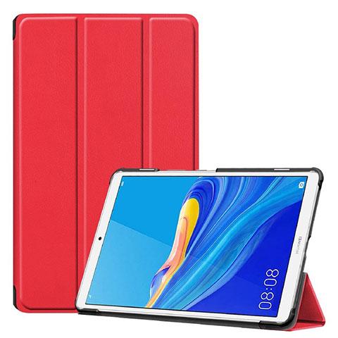 Coque Portefeuille Livre Cuir Etui Clapet pour Huawei MediaPad M6 8.4 Rouge