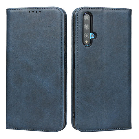 Coque Portefeuille Livre Cuir Etui Clapet pour Huawei Nova 5T Bleu