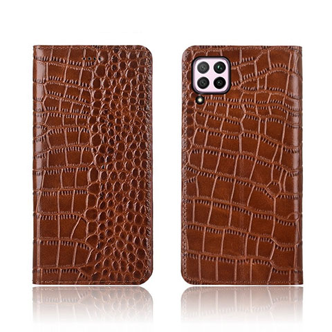 Coque Portefeuille Livre Cuir Etui Clapet pour Huawei Nova 6 SE Orange