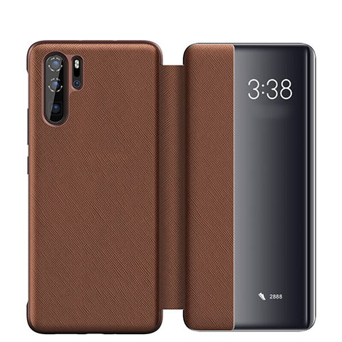 Coque Portefeuille Livre Cuir Etui Clapet pour Huawei P30 Pro New Edition Marron