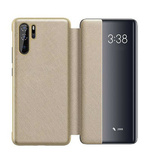 Coque Portefeuille Livre Cuir Etui Clapet pour Huawei P30 Pro Or