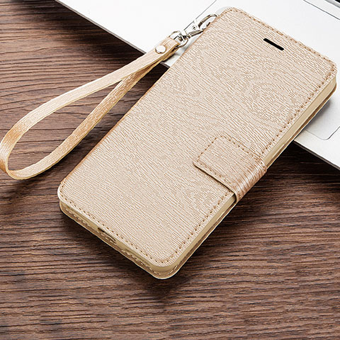 Coque Portefeuille Livre Cuir Etui Clapet pour Huawei Y6 (2019) Or